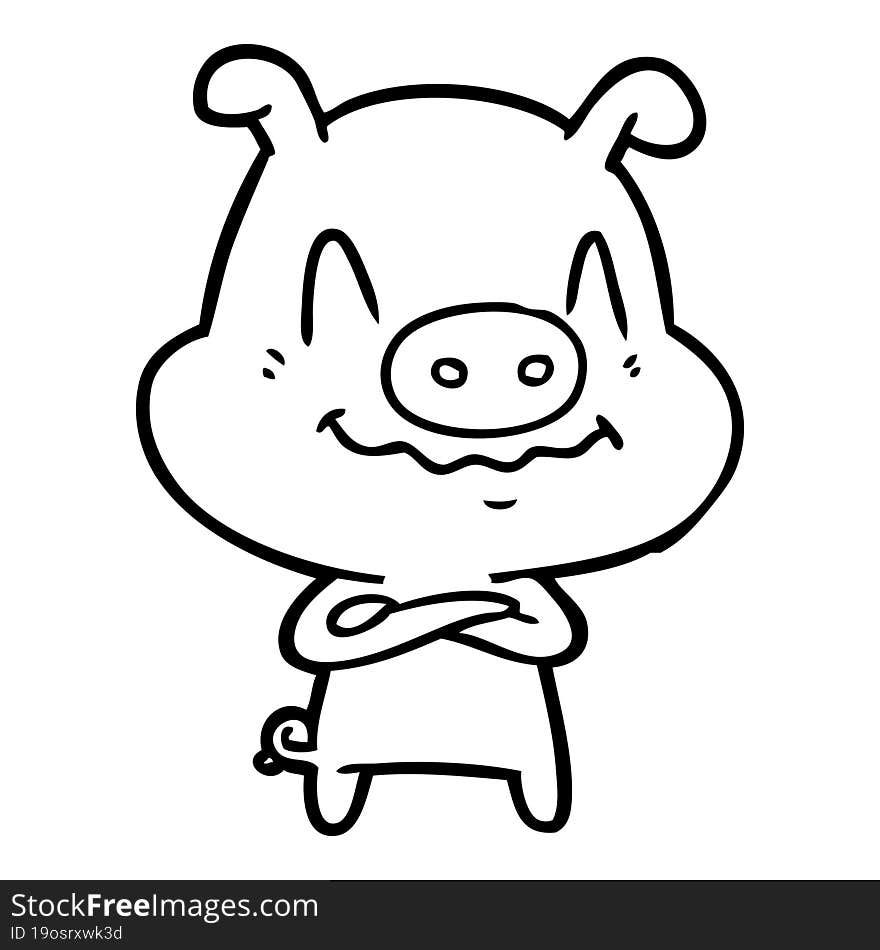 nervous cartoon pig. nervous cartoon pig