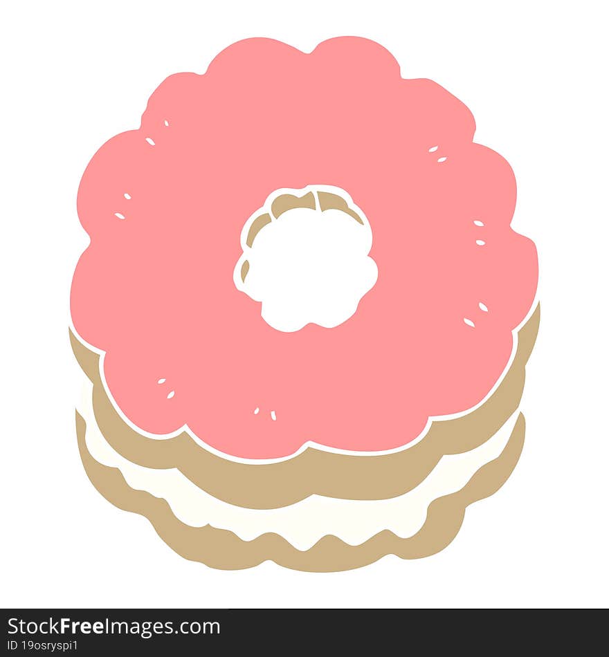 Flat Color Style Cartoon Biscuit