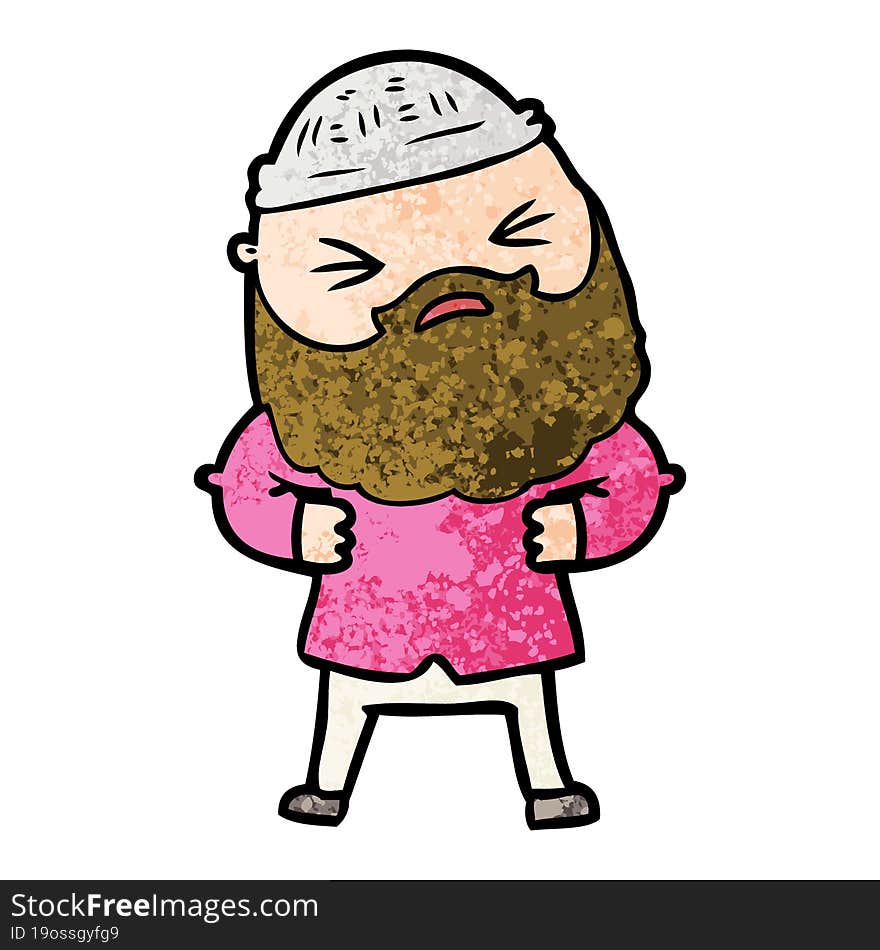 cartoon man with beard. cartoon man with beard