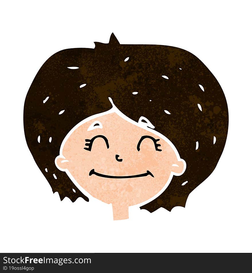 cartoon happy female face