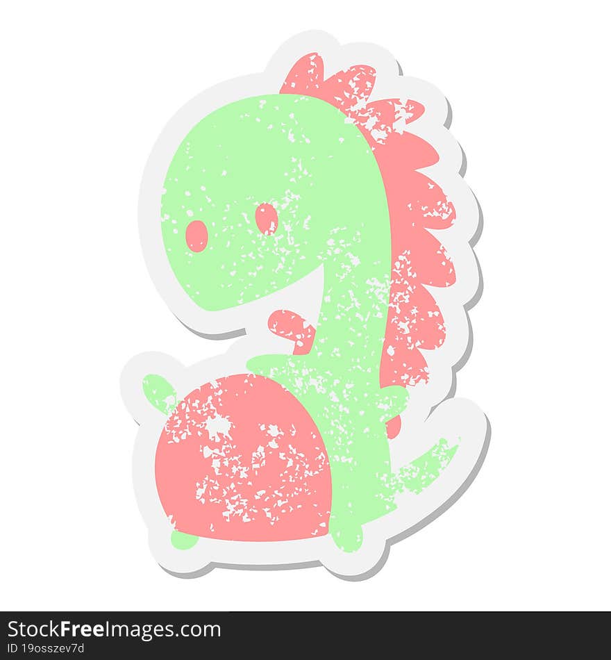 happy dinosaur grunge sticker