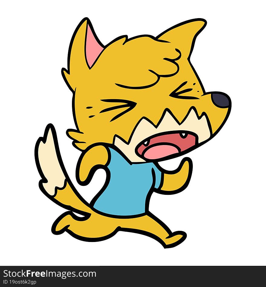 angry cartoon fox running. angry cartoon fox running