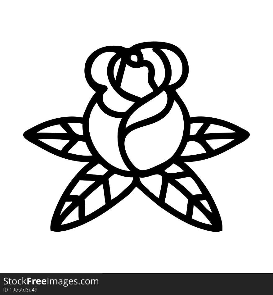 tattoo in black line style of a single rose. tattoo in black line style of a single rose