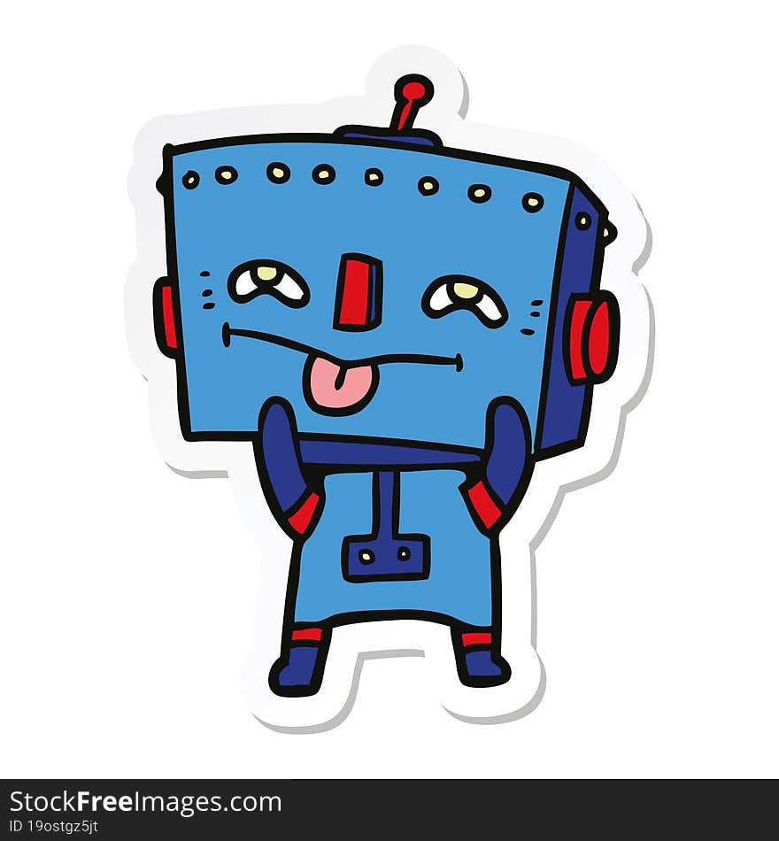 sticker of a cartoon robot