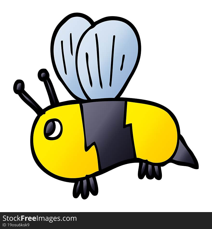 cartoon doodle fat bee