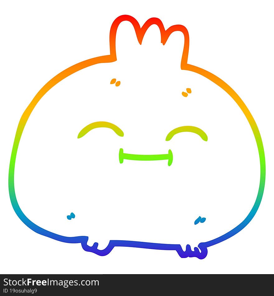 rainbow gradient line drawing cartoon happy root vegetable