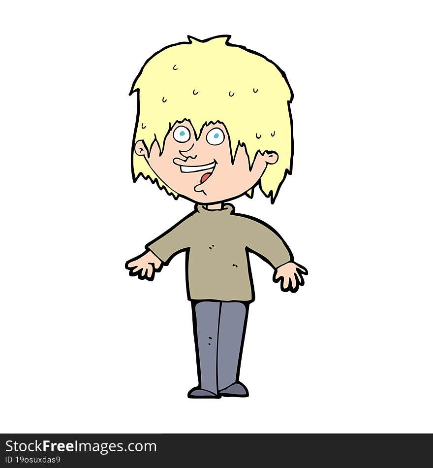 Cartoon Excited Man