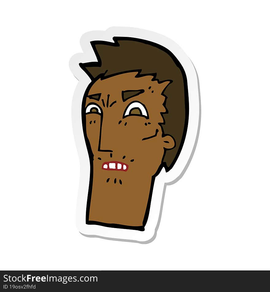 Sticker Of A Cartoon Angry Face