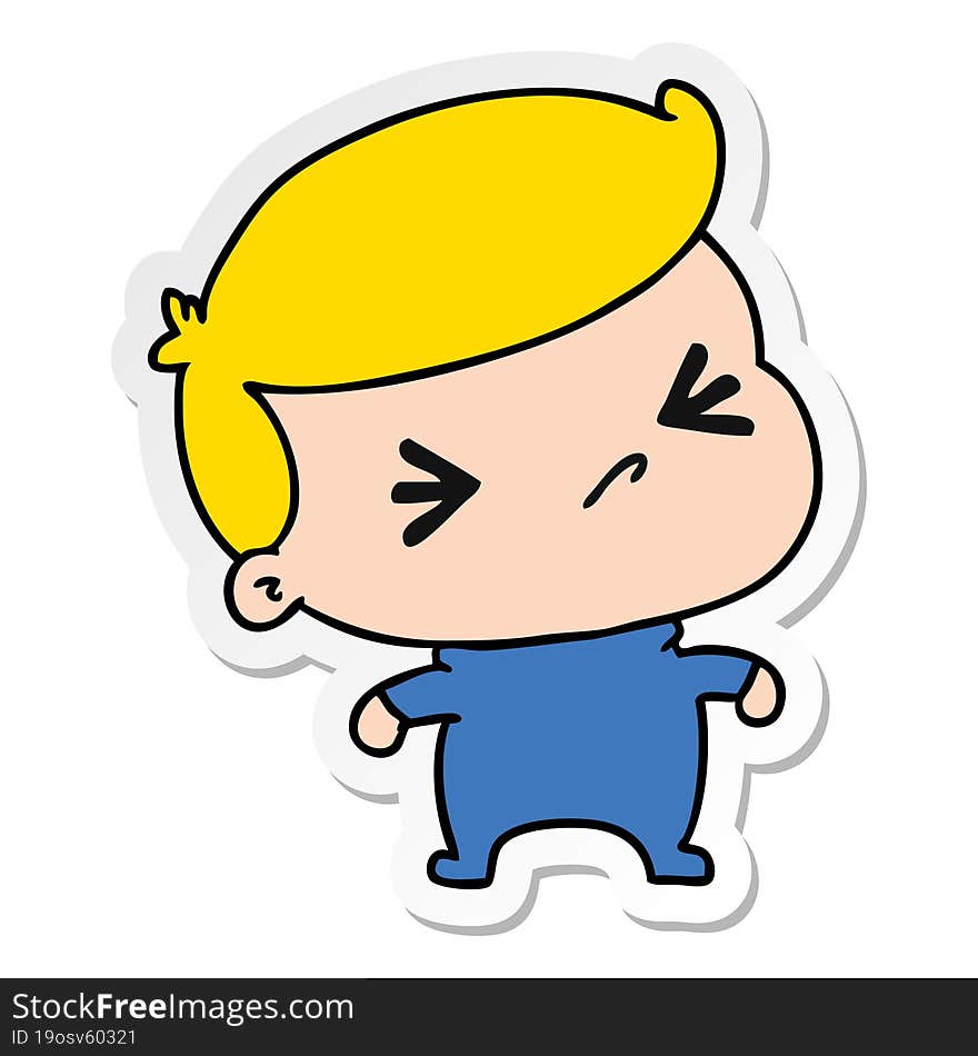 sticker cartoon of a kawaii cute cross baby