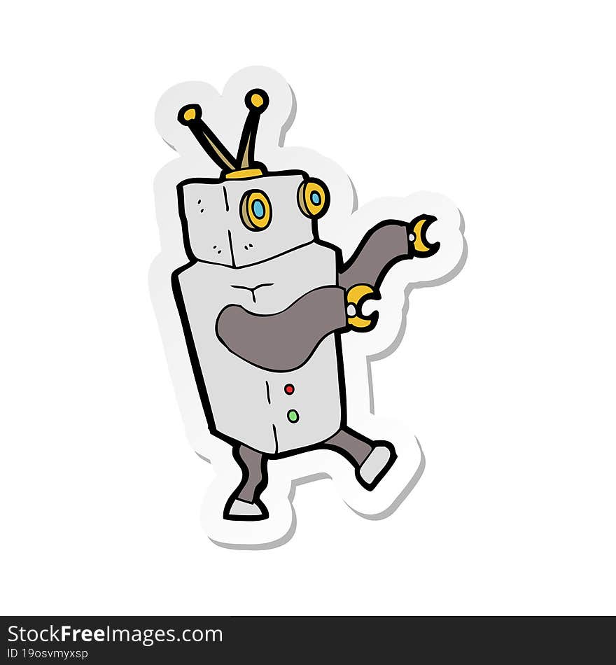 sticker of a cartoon robot