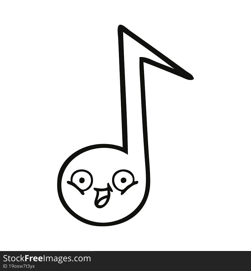 line drawing cartoon musical note