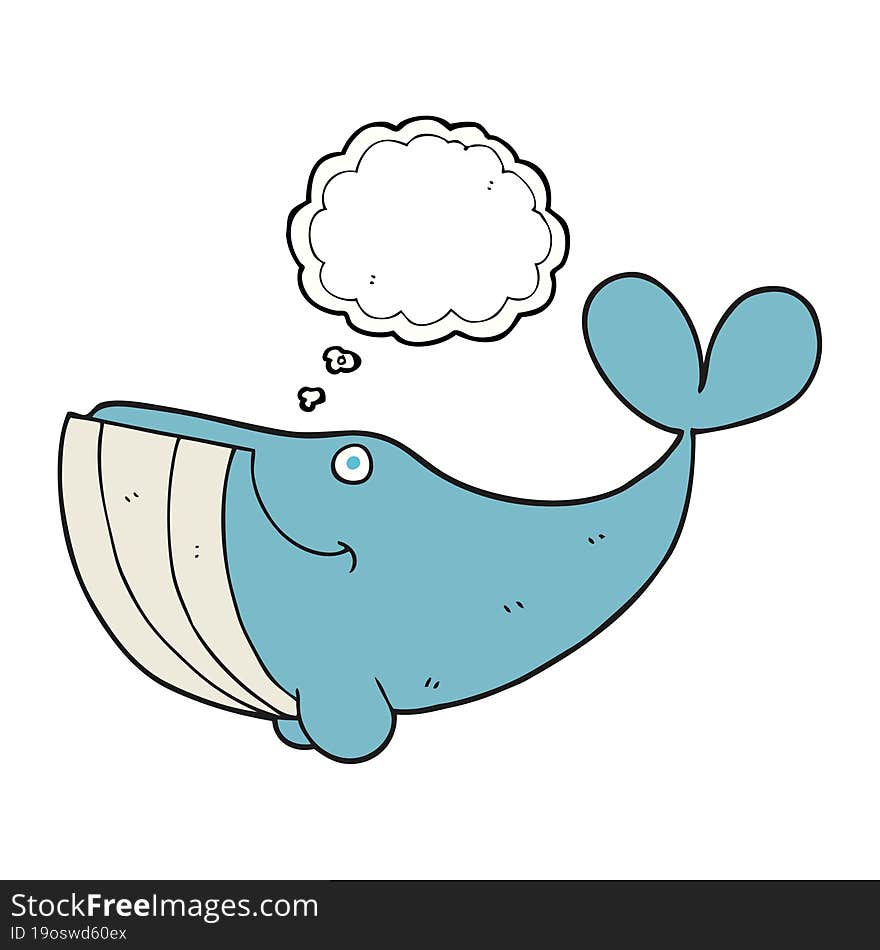 thought bubble cartoon happy whale