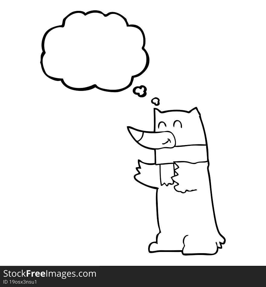 thought bubble cartoon bear