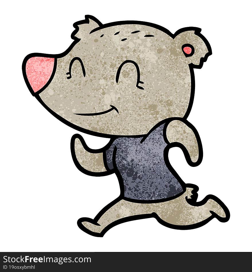 healthy runnning bear cartoon. healthy runnning bear cartoon