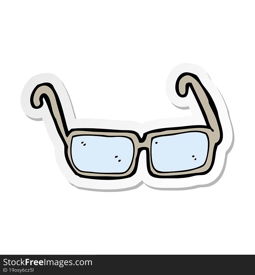 sticker of a cartoon spectacles