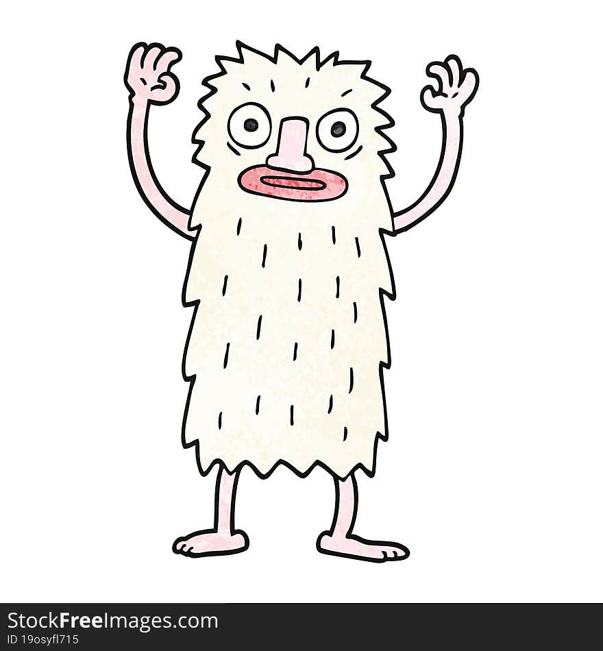 cartoon doodle yeti monster