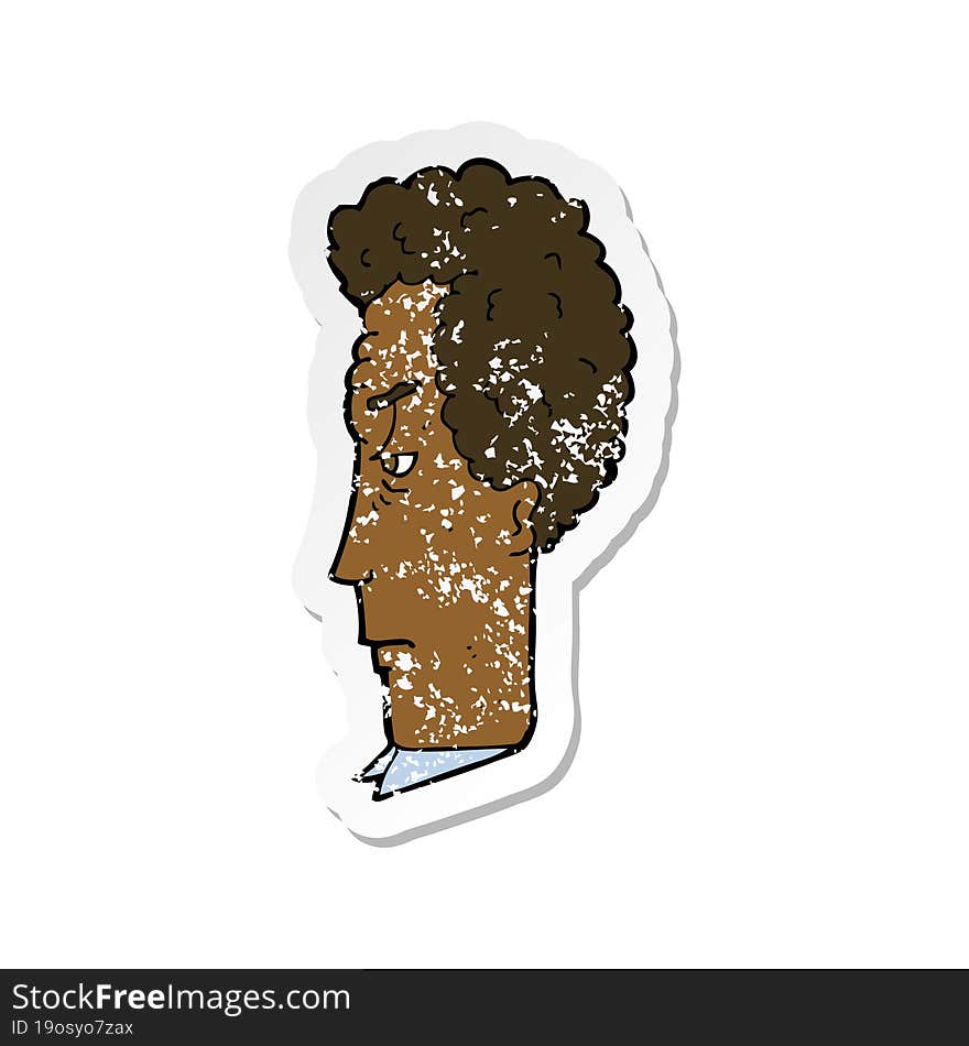 retro distressed sticker of a cartoon annoyed man