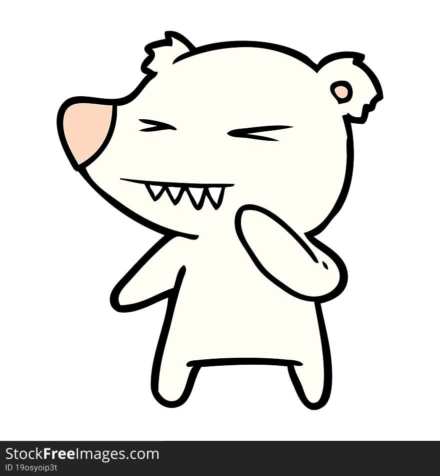 angry polar bear cartoon. angry polar bear cartoon