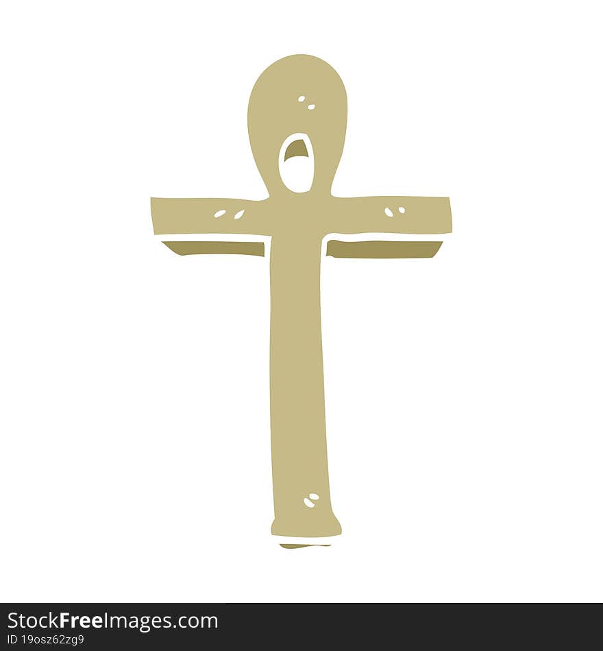 flat color style cartoon ankh symbol