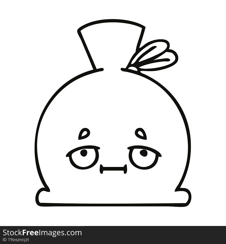 line drawing cartoon sack