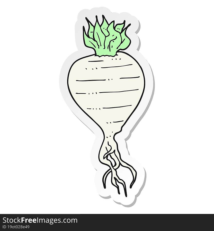 sticker of a cartoon turnip