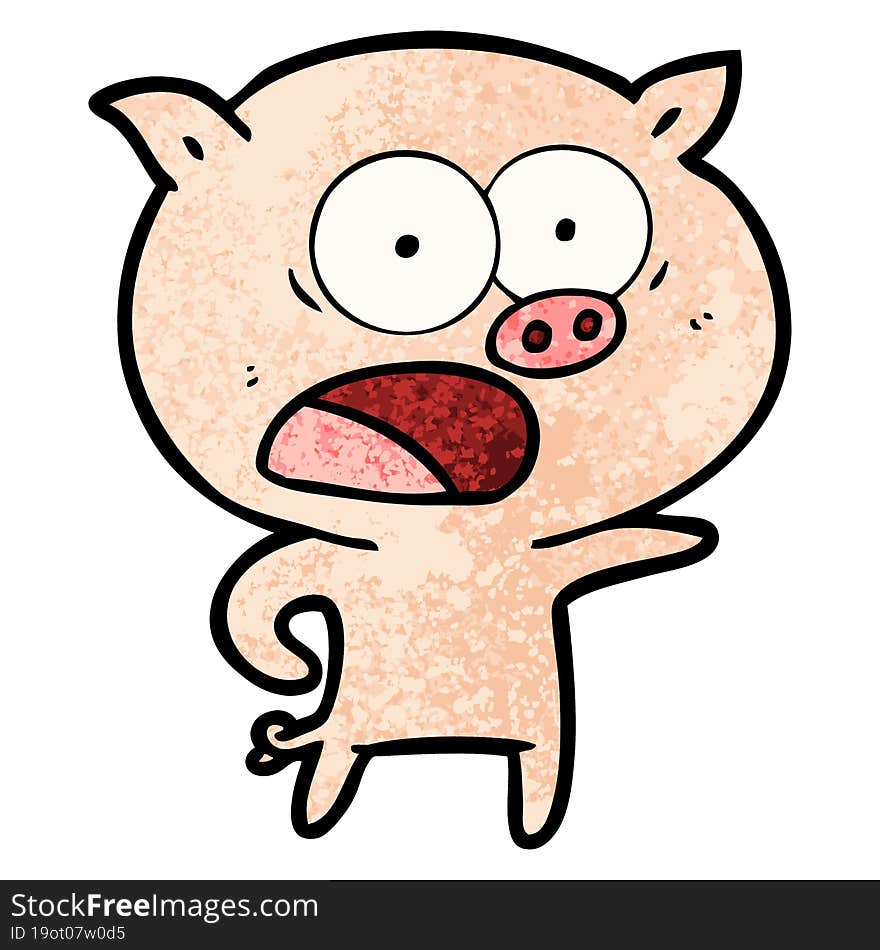 cartoon pig shouting. cartoon pig shouting