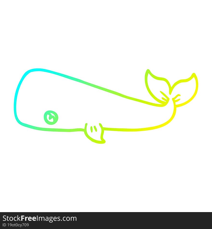 Cold Gradient Line Drawing Cartoon Whale