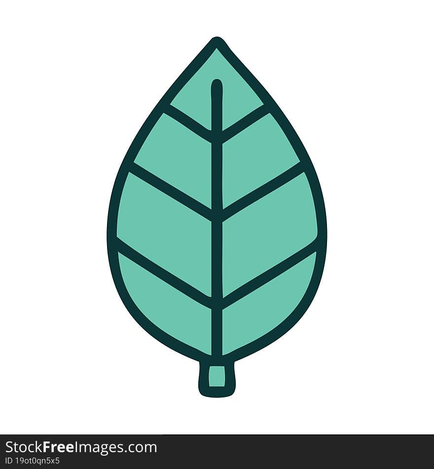 iconic tattoo style image of leaf. iconic tattoo style image of leaf