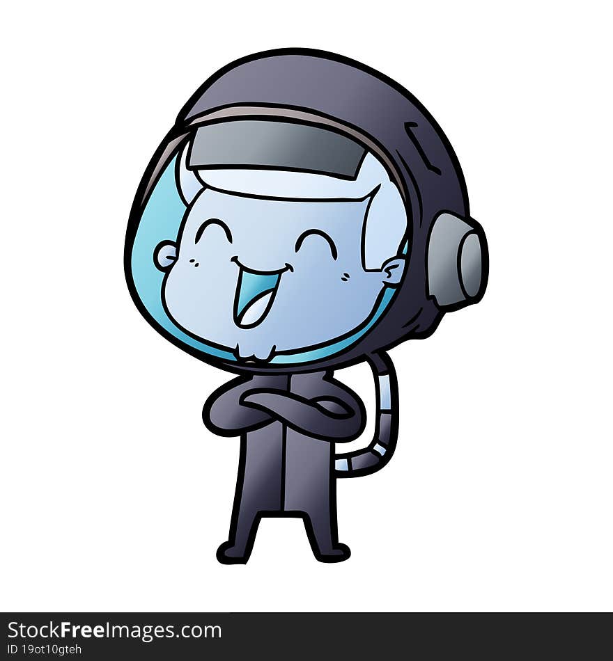 happy cartoon astronaut. happy cartoon astronaut