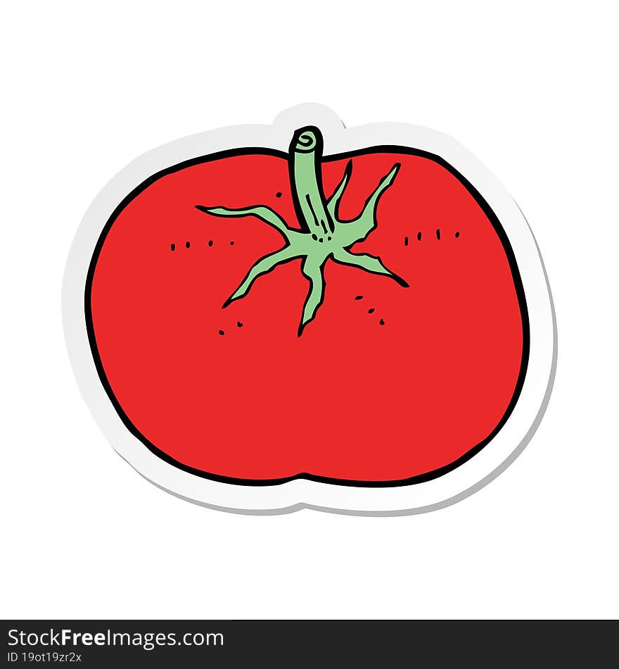 sticker of a cartoon tomato