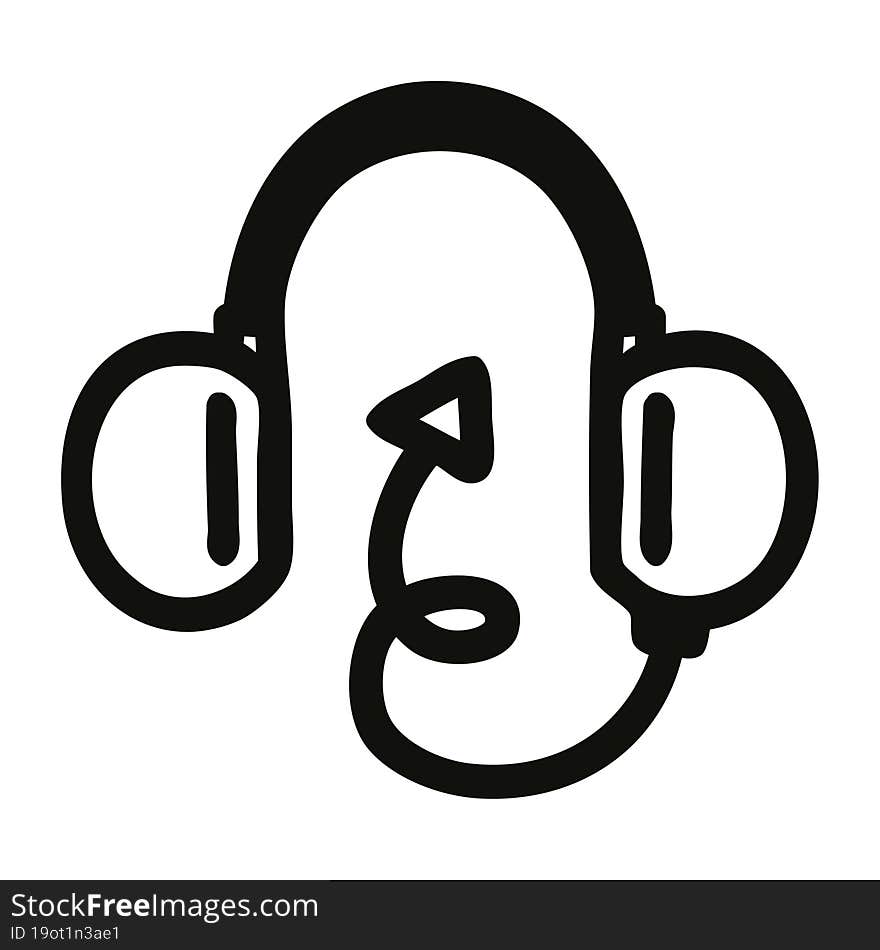 music headphones with devil tail icon