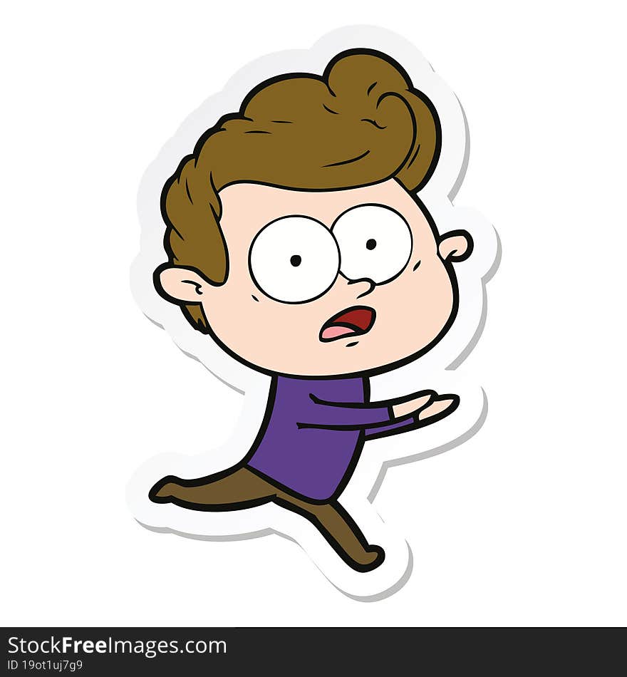 sticker of a cartoon staring man