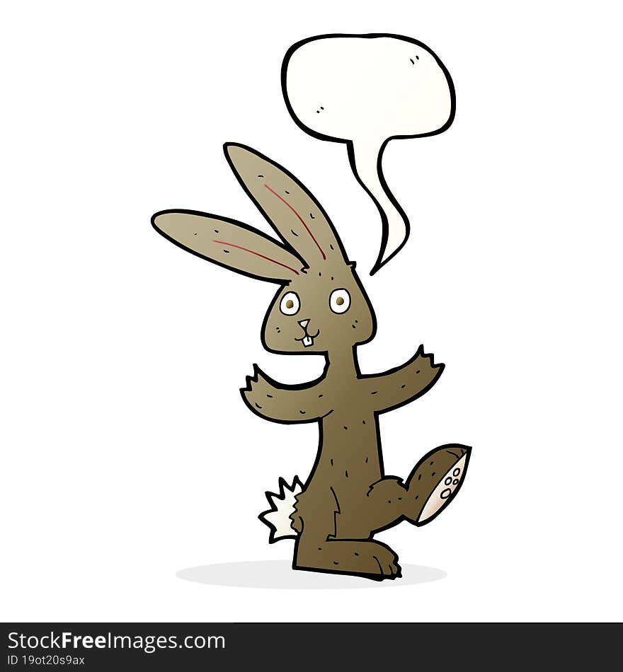 Cartoon Rabbit With Speech Bubble