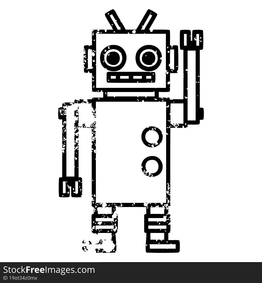 dancing robot distressed icon