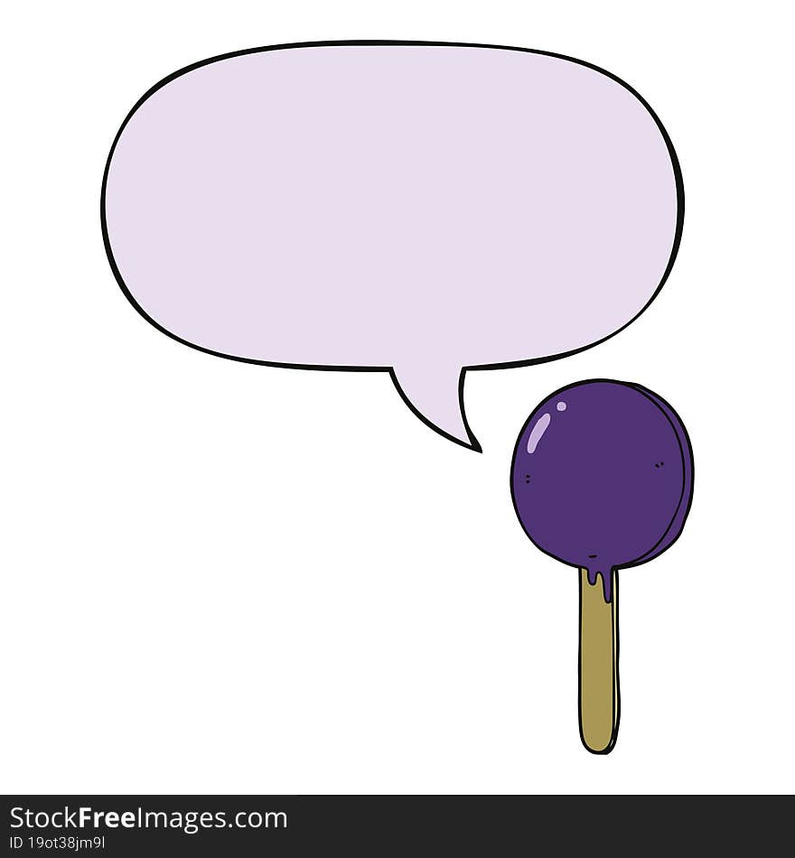 cartoon lollipop and speech bubble