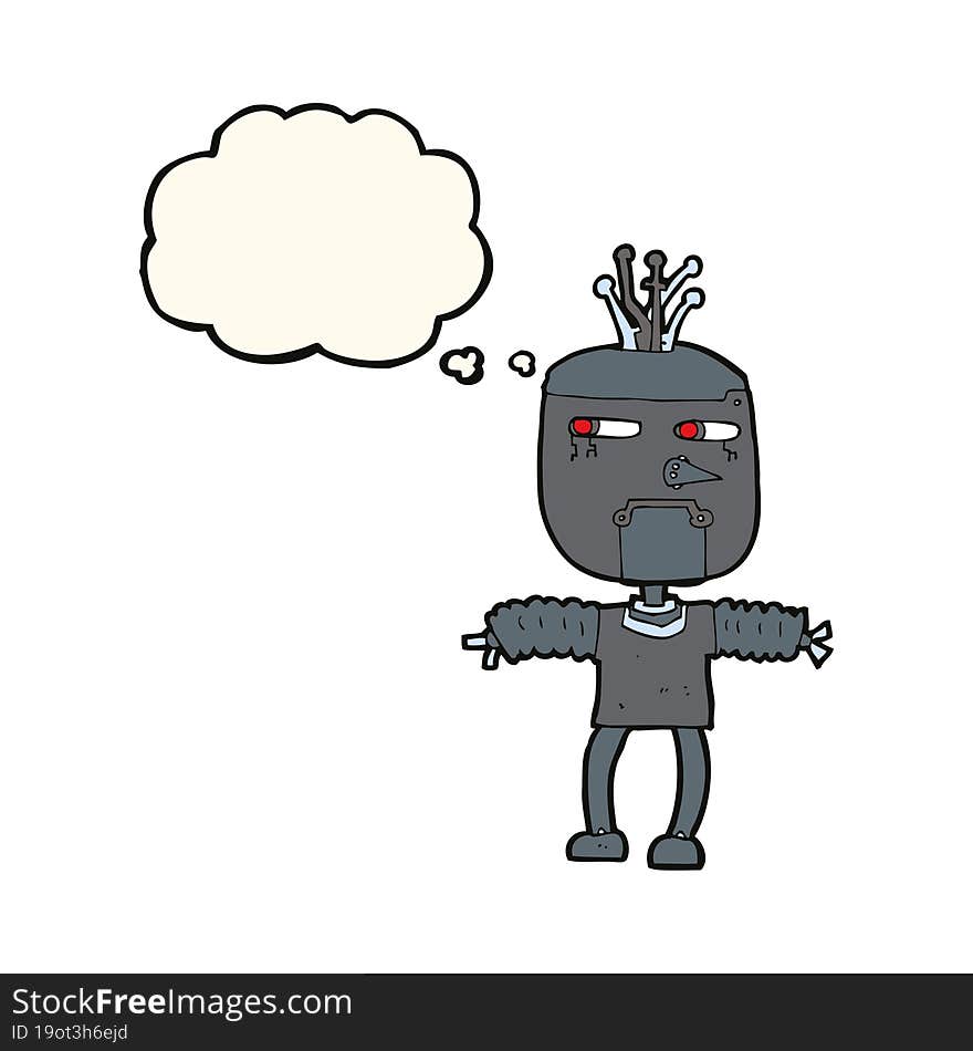 Cartoon Robot With Thought Bubble