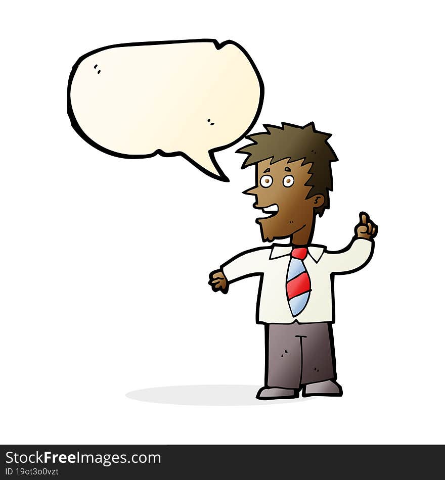 cartoon man with idea with speech bubble