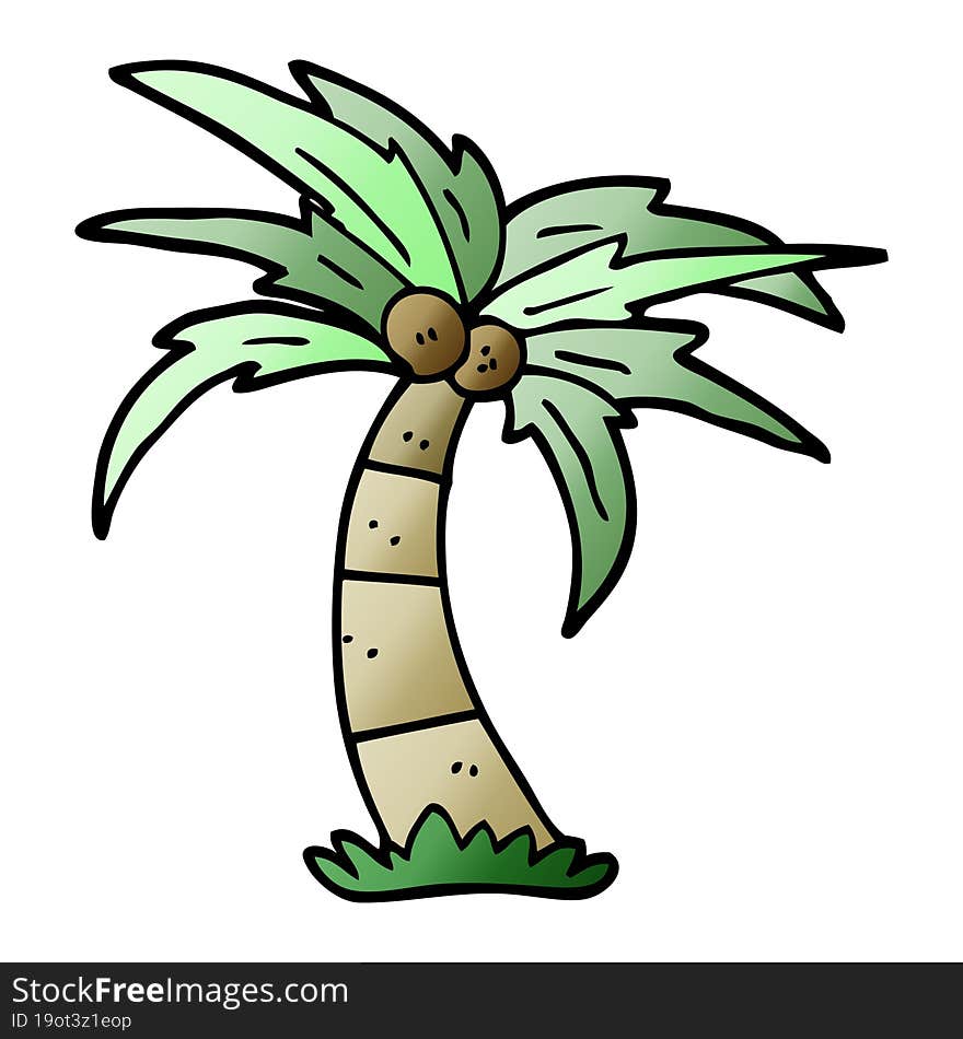 Cartoon Doodle Palm Tree