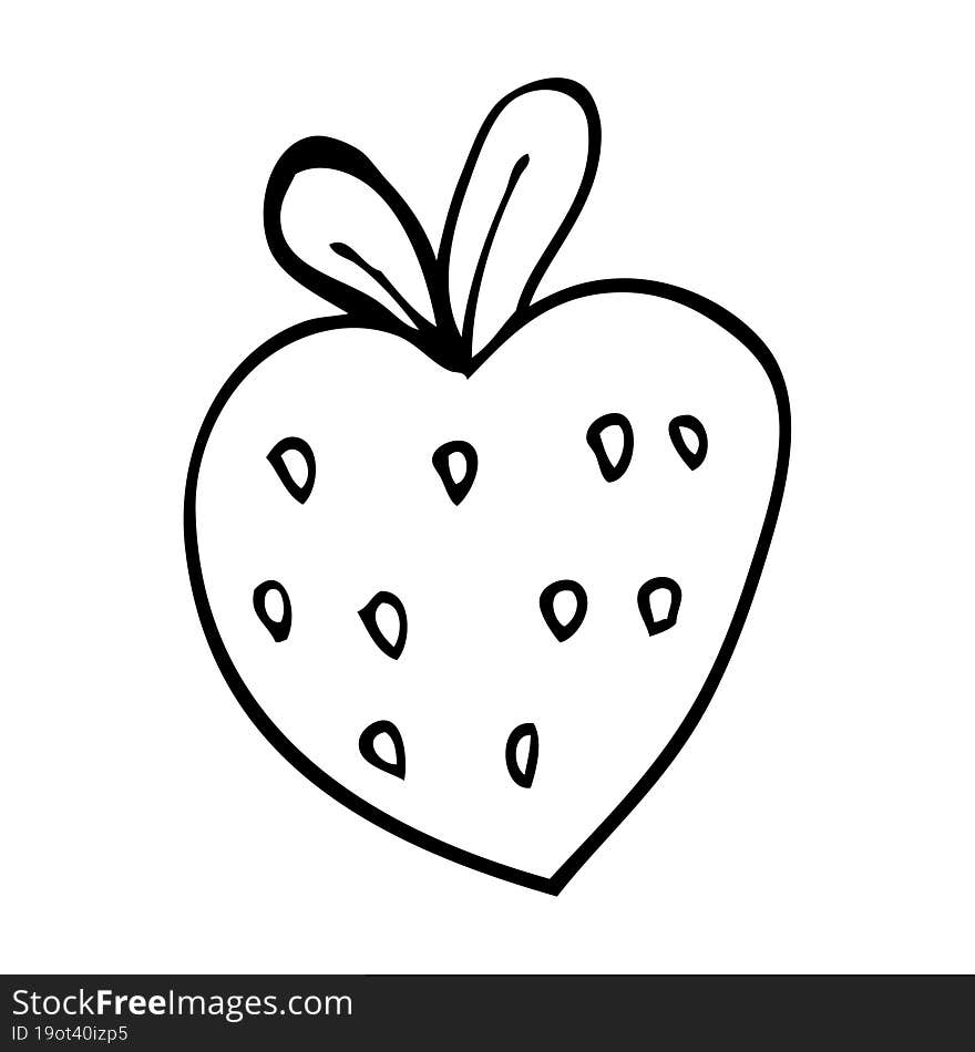 line drawing cartoon strawberry fr