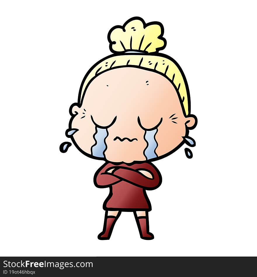 cartoon crying old lady. cartoon crying old lady