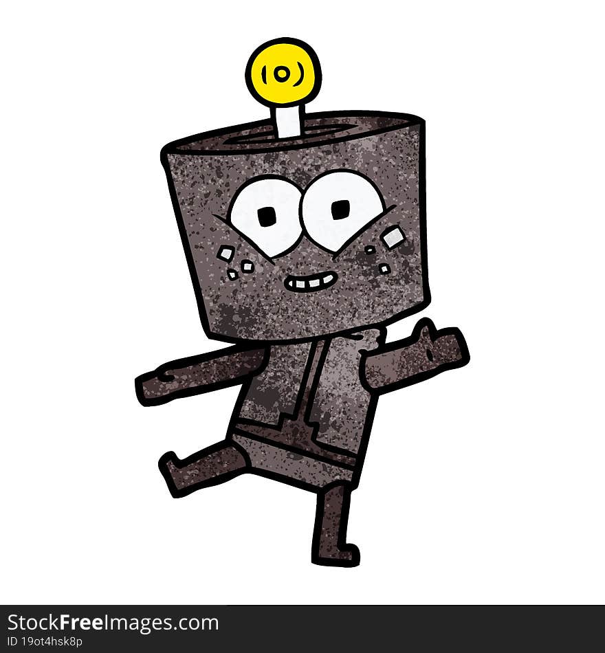 happy cartoon robot dancing. happy cartoon robot dancing