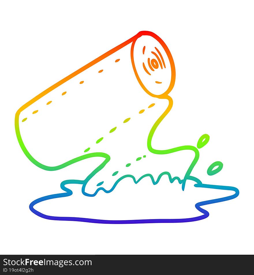 Rainbow Gradient Line Drawing Cartoon Kitchen Towel Soaking Up Spill