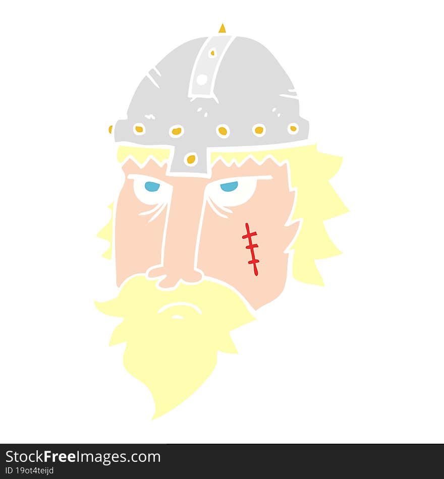 flat color illustration of a cartoon viking warrior