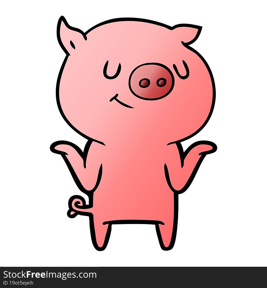 happy cartoon pig. happy cartoon pig