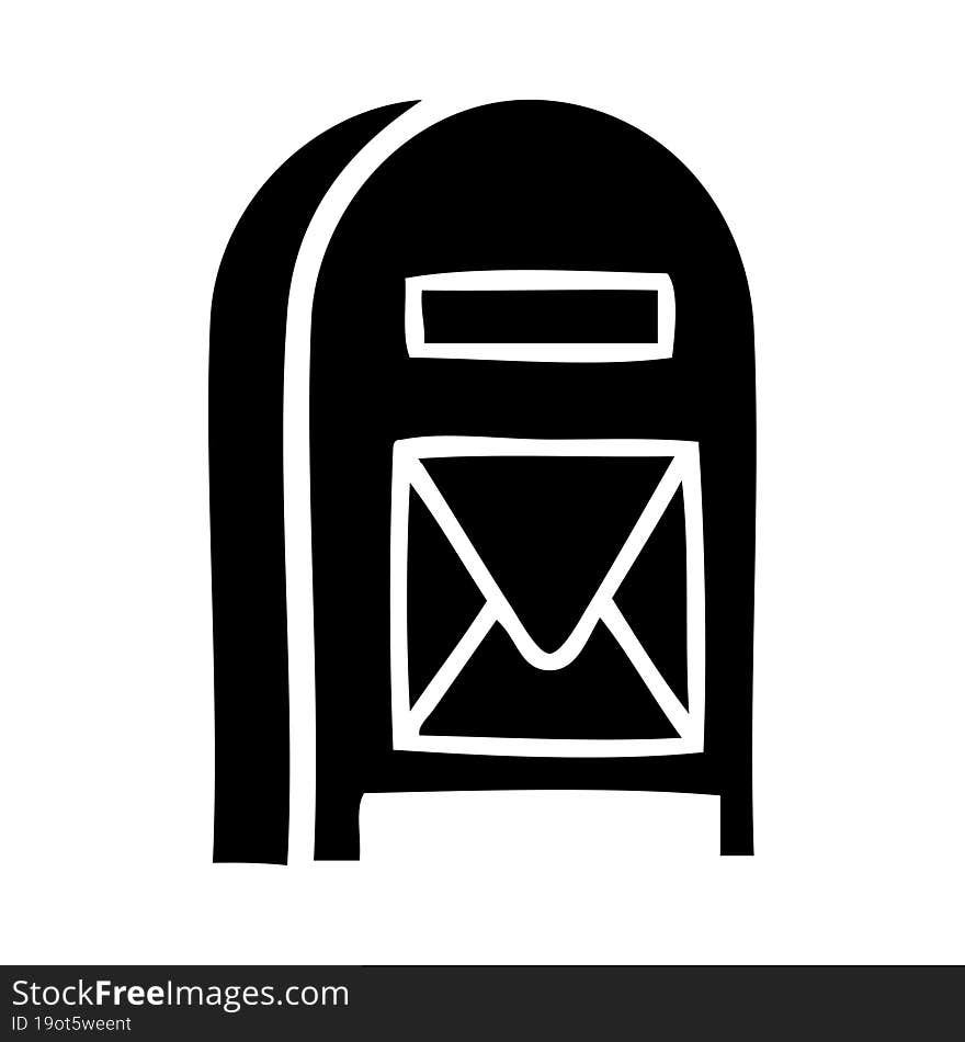 flat symbol mail box