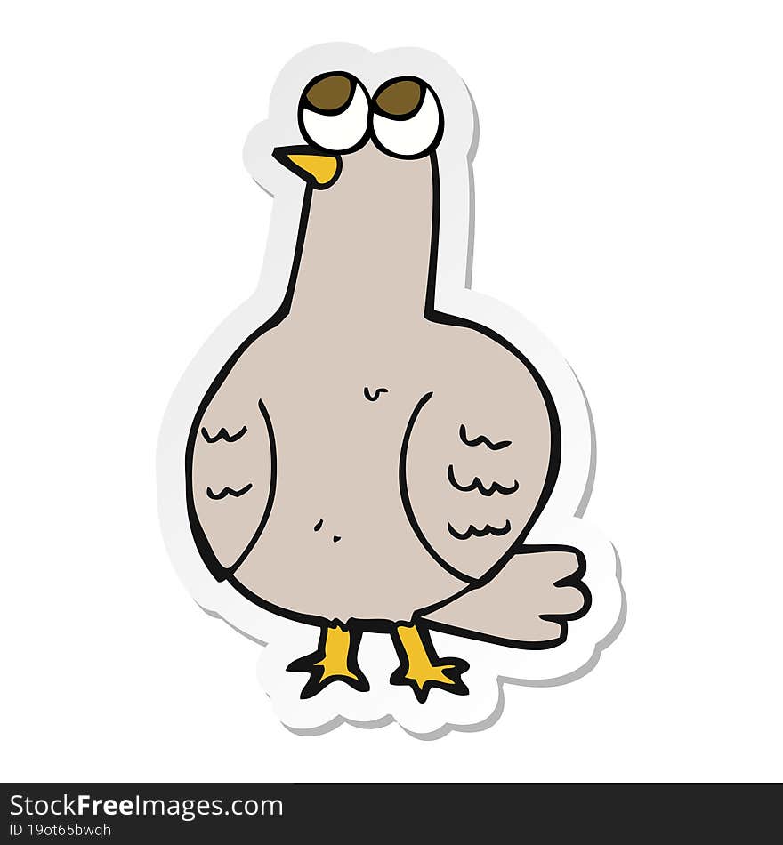 sticker of a cartoon bird