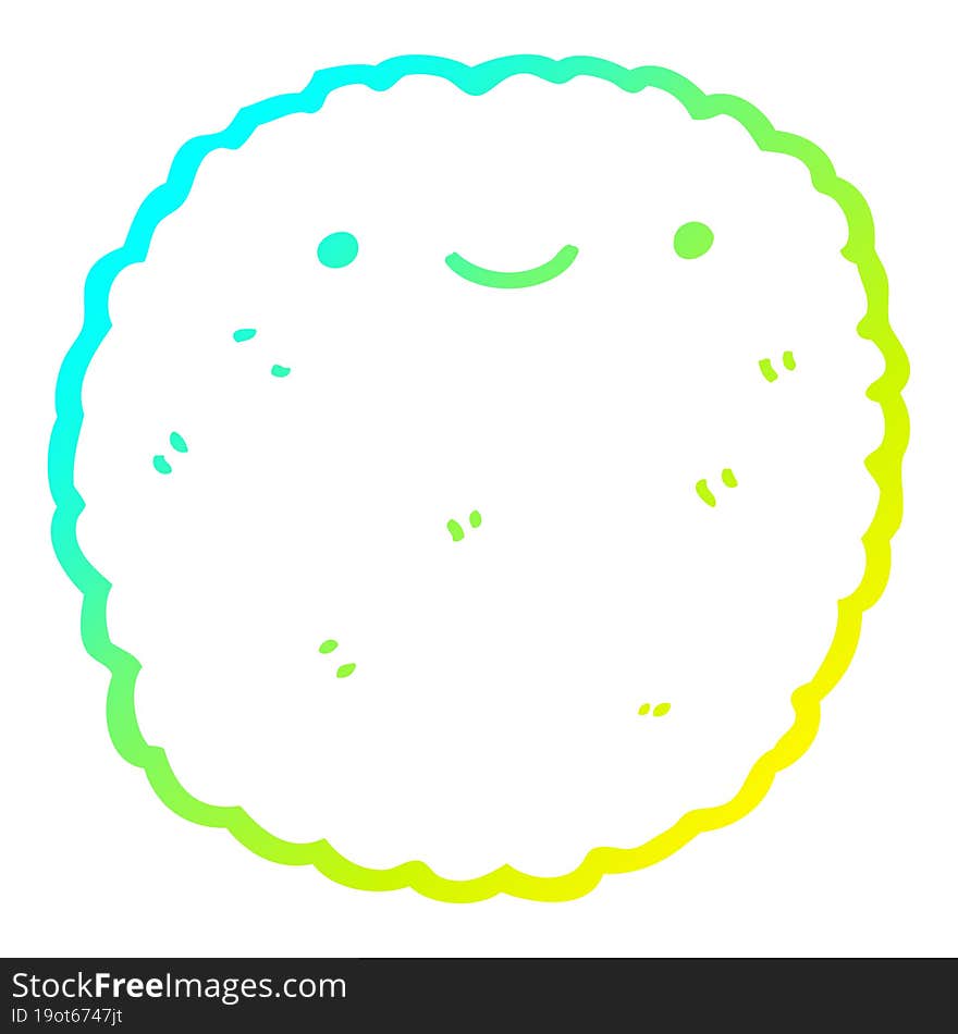 cold gradient line drawing cartoon biscuit