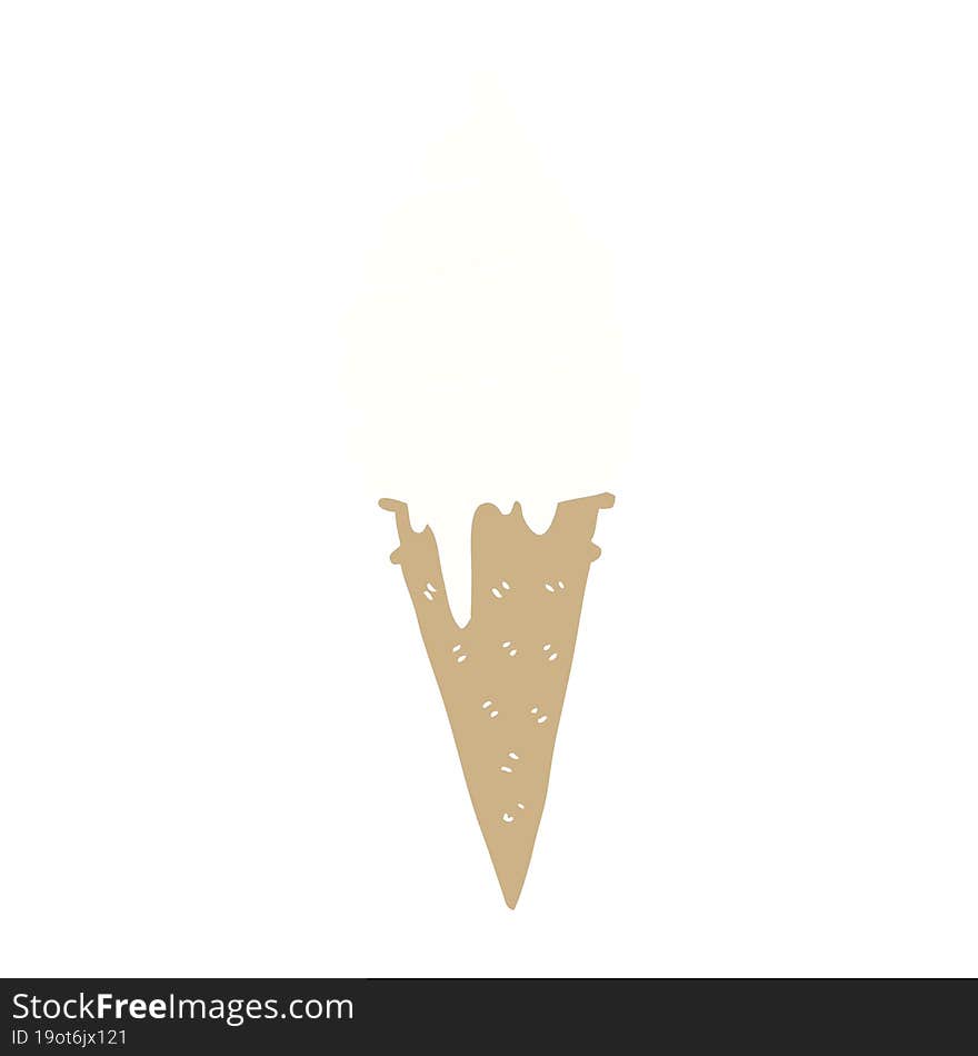 flat color style cartoon ice cream