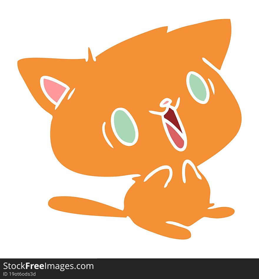 Cartoon Of Cute Kawaii Cat