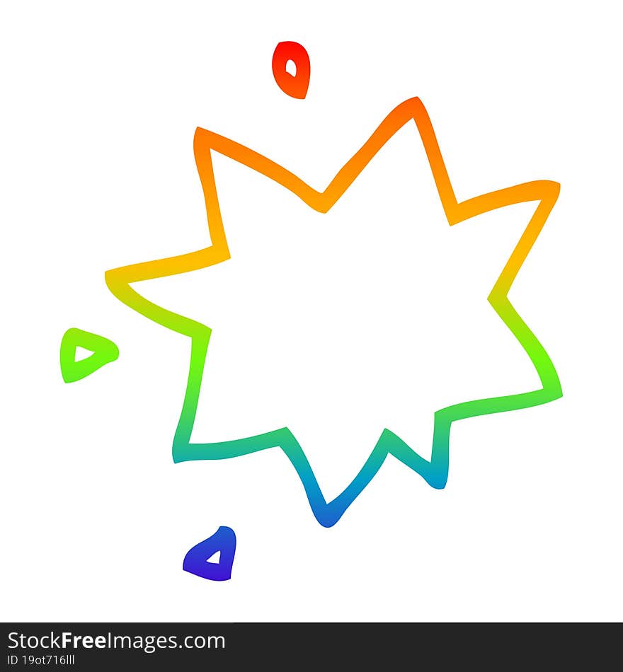 rainbow gradient line drawing cartoon explosion symbol